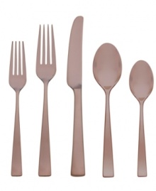 Element of surprise. With the durability of 18/10 stainless steel and a warm copper finish, Gorham's Elemental Copper place setting is a most-stylish alternative to traditional silver flatware. Element of surprise. With the durability of 18/10 stainless steel and a warm copper finish, Gorham's Elemental Copper place setting is a most-stylish alternative to traditional silver flatware.