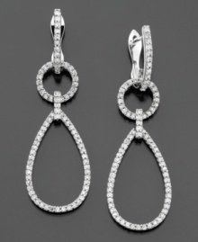 Day and evening looks get a welcome touch of sparkle with these teardrop diamond earrings from Effy Collection featuring round-cut diamonds (3/4 ct. t.w.) set in 14k white gold. Approximate drop: 1-3/4 inches. Day and evening looks get a welcome touch of sparkle with these teardrop diamond earrings from Effy Collection featuring round-cut diamonds (3/4 ct. t.w.) set in 14k white gold. Approximate drop: 1-3/4 inches.