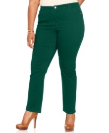 Snag an on-trend look with Style&co.'s plus size skinny jeans, featuring a colored wash!