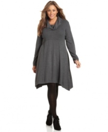 Stay warm and chic this season with Style&co.'s plus size sweater dress, finished by a cowl neckline.