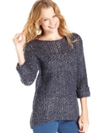 Cozy and chic, with its chunky design and high-low hem, this boat neck sweater from JJ Basics is a perfect pick for fall and winter styling. Cozy and chic, with its chunky design and high-low hem, this boat neck sweater from JJ Basics is a perfect pick for fall and winter styling.