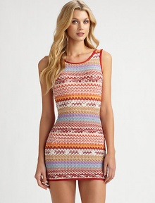 With a look that is signature Missoni and a body-conscious fit, a curve-hugging coverup designed to turn heads.Round neckWide strapsSolid trimPull-on styleRayon/nylon/elastaneDry cleanMade in Italy of imported fabric With a look that is signature Missoni and a body-conscious fit, a curve-hugging coverup designed to turn heads.Round neckWide strapsSolid trimPull-on styleRayon/nylon/elastaneDry cleanMade in Italy of imported fabric