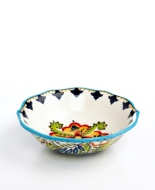Spice up spaghetti and sesame noodles with the Bocca pasta bowl. Featuring energizing florals in dishwasher- and microwave-safe earthenware for bold style and convenience. Spice up spaghetti and sesame noodles with the Bocca pasta bowl. Featuring energizing florals in dishwasher- and microwave-safe earthenware for bold style and convenience.