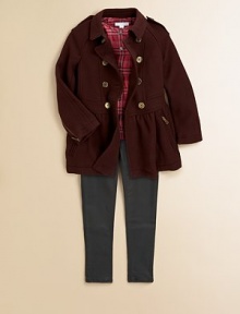 A sophisticated, skirt-inspired silhouette features traditional trench styling and zippered details.Shoulder epaulettesShirt collarLong sleeves with zippered cuffsDouble-breasted button frontBanded waistAngled pockets with zip closureSkirted bottomFully lined70% virgin wool/20% polyamide/10% cashmereHand washImported Please note: Number of buttons may vary depending on size ordered. A sophisticated, skirt-inspired silhouette features traditional trench styling and zippered details.Shoulder epaulettesShirt collarLong sleeves with zippered cuffsDouble-breasted button frontBanded waistAngled pockets with zip closureSkirted bottomFully lined70% virgin wool/20% polyamide/10% cashmereHand washImported Please note: Number of buttons may vary depending on size ordered.