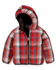 With a quilted shell that reverses to a soft plaid body, this handsome all-weather down jacket balances comfort and style with ease. With a quilted shell that reverses to a soft plaid body, this handsome all-weather down jacket balances comfort and style with ease.