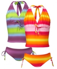 She'll be a ray of light in this vibrant halter-style tankini from Pink Platinum She'll be a ray of light in this vibrant halter-style tankini from Pink Platinum