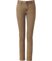 Stylish pants in fine golden brown cotton - Trendy chino cut with a slim leg - Casual, trendy and crazy comfortable, a great alternative to jeans - A style dream, wear these pants in the office with a chic blouse, blazer and pumps - and for leisure with a cashmere pullover and ballerinas or boots Stylish pants in fine golden brown cotton - Trendy chino cut with a slim leg - Casual, trendy and crazy comfortable, a great alternative to jeans - A style dream, wear these pants in the office with a chic blouse, blazer and pumps - and for leisure with a cashmere pullover and ballerinas or boots