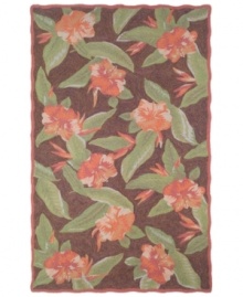 Blissfully exotic: Liora Manne's Tommy Bahama Hibiscus Bliss rug brings a lush, tropical feel to any indoor or outdoor space. Durable, fade-resistant fibers are hand-hooked to create a richly layered surface, making the rug a perfect accent in any high-traffic area. Hose off for easy cleaning. Blissfully exotic: Liora Manne's Tommy Bahama Hibiscus Bliss rug brings a lush, tropical feel to any indoor or outdoor space. Durable, fade-resistant fibers are hand-hooked to create a richly layered surface, making the rug a perfect accent in any high-traffic area. Hose off for easy cleaning.
