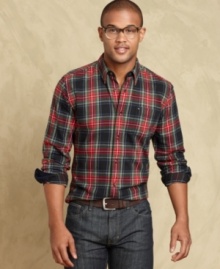 Get your wilderness look set for the season with this plaid flannel from Tommy Hilfiger.