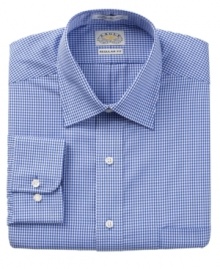 Check, please. This patterned shirt from Eagle gives your classic dress style a current update.