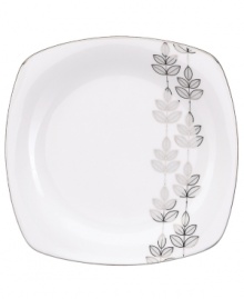 Clusters of gleaming leaves rain down on the white bone china square plates from the Platinum Leaf collection. Part of Lenox's Lifestyle dinnerware, these dishes--like this dinner plate--are playfully modern and naturally chic, and have an enchanting look that's fresh and perfect for every occasion. Qualifies for Rebate Clusters of gleaming leaves rain down on the white bone china square plates from the Platinum Leaf collection. Part of Lenox's Lifestyle dinnerware, these dishes--like this dinner plate--are playfully modern and naturally chic, and have an enchanting look that's fresh and perfect for every occasion. Qualifies for Rebate