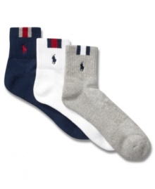Gear up for sport with these Olympic-themed socks from Ralph Lauren. Gear up for sport with these Olympic-themed socks from Ralph Lauren.