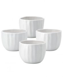 Look and feel. The purity of white china and natural texture beloved by Donna Karan make Porcelain Touch teacups a brilliant addition to modern tables. Look and feel. The purity of white china and natural texture beloved by Donna Karan make Porcelain Touch teacups a brilliant addition to modern tables.