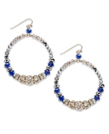 Heat up the night with these fireball earrings from INC International Concepts. They incorporate blue beads, shimmering fireballs and glass and rhinestone rondelles. Crafted in 12k gold-plated mixed metal. Approximate diameter: 2-1/2 inches. Heat up the night with these fireball earrings from INC International Concepts. They incorporate blue beads, shimmering fireballs and glass and rhinestone rondelles. Crafted in 12k gold-plated mixed metal. Approximate diameter: 2-1/2 inches.