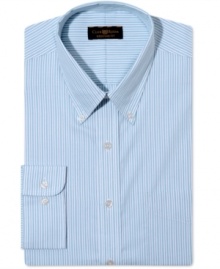 Streamline your life. With an easy-care shirt in a goes-with-anything striped pattern, Club Room nixes excess hassle. Streamline your life. With an easy-care shirt in a goes-with-anything striped pattern, Club Room nixes excess hassle.