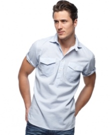 Simplify your casual style with this pullover shirt from INC International Concepts. Simplify your casual style with this pullover shirt from INC International Concepts.