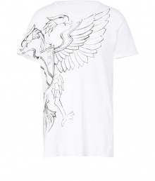 Inject chic style into your graphic tee staples with Balmains super soft cotton eagle print crew neck - Rounded neckline, short sleeves - Long lean silhouette - Wear with everything from jeans and biker boots to chunky knits and skinny trousers Inject chic style into your graphic tee staples with Balmains super soft cotton eagle print crew neck - Rounded neckline, short sleeves - Long lean silhouette - Wear with everything from jeans and biker boots to chunky knits and skinny trousers
