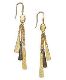 Three times the style. These chic, two-tone earrings by Alfani complete your look with gold and hematite-tone mixed metal bars. Approximate drop: 2-3/4 inches.