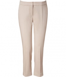 Add luxe a appeal to your wardrobe favorites with these cropped pants from Akris - Flat front, off-seam pockets, back welt pockets, front creased detail, cropped fit - Pair with a cashmere pullover and embellished ballet flats Add luxe a appeal to your wardrobe favorites with these cropped pants from Akris - Flat front, off-seam pockets, back welt pockets, front creased detail, cropped fit - Pair with a cashmere pullover and embellished ballet flats