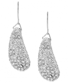 Shapely chic. This pair of teardrop earrings from Robert Lee Morris takes a different turn and dazzles with sparkling glass pave crystal accents. Approximate drop: 1-3/4 inches.