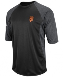 At home or on the road, show your true colors and support your favorite team with this color-blocked MLB San Francisco Giants shirt from Majestic. At home or on the road, show your true colors and support your favorite team with this color-blocked MLB San Francisco Giants shirt from Majestic.