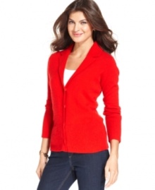 Rendered from 100% cashmere, Jones New York's cardigan lends a luxurious touch to casual days.