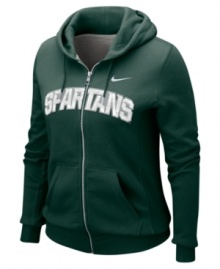 Spread the spirit and cheer on your favorite team with this NCAA Michigan State Spartans hoodie from Nike. Spread the spirit and cheer on your favorite team with this NCAA Michigan State Spartans hoodie from Nike.