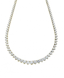 Take your look to the next level. CRISLU's stunning necklace features graduated round-cut cubic zirconias (25-3/4 ct. t.w.) set in 18k gold over sterling silver. Approximate length: 16 inches. Take your look to the next level. CRISLU's stunning necklace features graduated round-cut cubic zirconias (25-3/4 ct. t.w.) set in 18k gold over sterling silver. Approximate length: 16 inches.