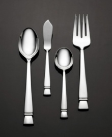 Renowned bridal designer, Vera Wang brings finery to your tabletop with the Cabochon collection. Buckle detailing and slender handles combine for sophistication. Set includes: sugar spoon, butter knife, tablespoon and cold meat fork. Renowned bridal designer, Vera Wang brings finery to your tabletop with the Cabochon collection. Buckle detailing and slender handles combine for sophistication. Set includes: sugar spoon, butter knife, tablespoon and cold meat fork.