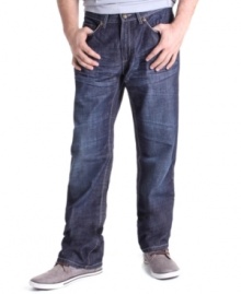 For the guy who puts a premium on denim with an easygoing, broken-in look: Royal Premium Denim's five-pocket, relaxed-fit jeans with wrinkle detailing. For the guy who puts a premium on denim with an easygoing, broken-in look: Royal Premium Denim's five-pocket, relaxed-fit jeans with wrinkle detailing.