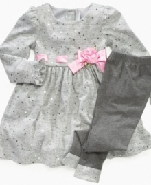 This soft dress and comfy leggings set from Sweet Heart Rose will have her feeling cute and cozy, whether it's backyard tea parties or indoor play dates. This soft dress and comfy leggings set from Sweet Heart Rose will have her feeling cute and cozy, whether it's backyard tea parties or indoor play dates.