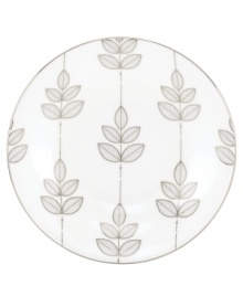 Clusters of gleaming leaves rain down on white bone china dessert plates trimmed in platinum. From Lenox Lifestyle dinnerware, these dishes are playfully modern and naturally chic, and have an enchanting look that's fresh and perfect for every occasion. Clusters of gleaming leaves rain down on white bone china dessert plates trimmed in platinum. From Lenox Lifestyle dinnerware, these dishes are playfully modern and naturally chic, and have an enchanting look that's fresh and perfect for every occasion.