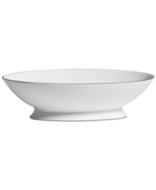 Like traditional embroidery, the Wedgwood English Lace vegetable bowl is meticulously crafted with delicate florals, all embossed in fine bone china that's remarkably dishwasher safe. With platinum banding. Like traditional embroidery, the Wedgwood English Lace vegetable bowl is meticulously crafted with delicate florals, all embossed in fine bone china that's remarkably dishwasher safe. With platinum banding.