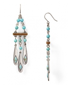 Lauren Ralph Lauren pays homage to Southwestern style with this pair of silver-plated drop earrings, accented by a delicate cascade of turquoise beads.