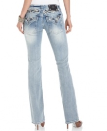 Check out the back pockets on Miss Me's sizzling-hot jeans: studs, appliques and embellishments up the wow! factor by 100 percent!