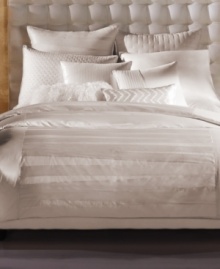 Taking inspiration from the classic bandage dress, this INC International Concepts Incline duvet cover gives your bed a chic and subtly textured makeover. Sateen bands zig zag across the bed for a clean, modern look.