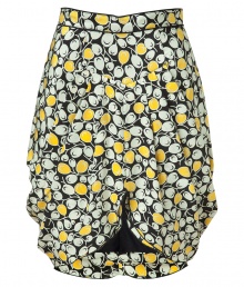 With a feminine silhouette and a flirty print, this tulip skirt from Anna Sui brings spring-ready style to your day or evening ensemble - Defined waist, tulip style, draped front, asymmetrical hem, concealed back zip closure, all-over print - Pair with a tie-neck blouse, sheer stockings, and peep-toe platforms With a feminine silhouette and a flirty print, this tulip skirt from Anna Sui brings spring-ready style to your day or evening ensemble - Defined waist, tulip style, draped front, asymmetrical hem, concealed back zip closure, all-over print - Pair with a tie-neck blouse, sheer stockings, and peep-toe platforms