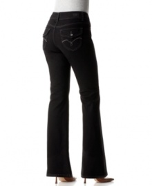 With a curvy stretch fit and stylish bootcut leg, these BandolinoBlus are sure to be your go-to pair. With a curvy stretch fit and stylish bootcut leg, these BandolinoBlus are sure to be your go-to pair.