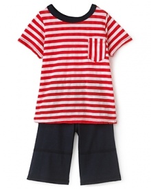 Nautical stripes set off Splendid Littles adorable ringer tee and shorts set. Nautical stripes set off Splendid Littles adorable ringer tee and shorts set.