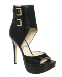 Sexy structured straps around an ankle enclosure add trendy style to MICHAEL Michael Kors' Becca platform shooties.