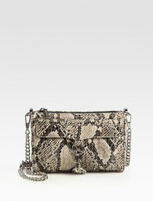 EXCLUSIVELY AT SAKS. Sleek and versatile design in exotic python-print leather, finished with polished hardware and a removable chain strap.Removable shoulder strap, 20 dropTop-zip closureOne outside zip pocketProtective metal feetOne inside zip pocketTwo inside open pocketsFully lined9W X 6H X 1½DImported EXCLUSIVELY AT SAKS. Sleek and versatile design in exotic python-print leather, finished with polished hardware and a removable chain strap.Removable shoulder strap, 20 dropTop-zip closureOne outside zip pocketProtective metal feetOne inside zip pocketTwo inside open pocketsFully lined9W X 6H X 1½DImported