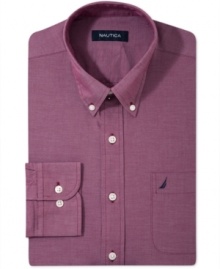 Show off your colorful personality in this Nautica dress shirt made to impress.