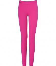 Perfect for adding a burst of color to your outfit, Ralph Laurens bright stretch pants are both flattering and easy-to-pair - Engraved metal logo plaque at hip, back seams, pulls on - Form-fitting - Wear with comfy knit tops and flats, or feminine silk blouses and heels