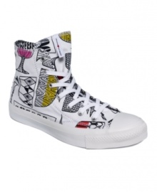 Crisp and clean with a funky print. Add some color to your day with Converse's 