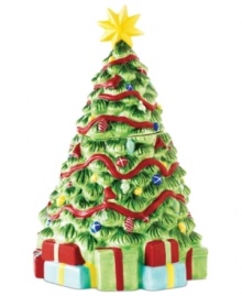Stash your sweetest gifts inside the Holiday Garden tree cookie jar from Martha Stewart Collection. With red garland, classic ornaments and a bright gold star, it's a festive treat for sweet-toothed family and friends on your list. Stash your sweetest gifts inside the Holiday Garden tree cookie jar from Martha Stewart Collection. With red garland, classic ornaments and a bright gold star, it's a festive treat for sweet-toothed family and friends on your list.