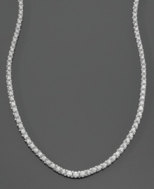 Step into the spotlight with this super-chic and elegant diamond necklace of certified near colorless round-cut diamond (3 ct. t.w.) set in 14k white gold. Length measures 16 inches. Step into the spotlight with this super-chic and elegant diamond necklace of certified near colorless round-cut diamond (3 ct. t.w.) set in 14k white gold. Length measures 16 inches.