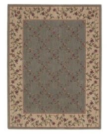 Choose floral and your floor will be sprouting with life. This elegant rug features a gentle palette with a latticework of blossoming vines allover. Bearing the rich patina of premium-quality Opulon(tm) yarns, each rug boasts a densely woven and strikingly luxurious pile that's a pleasure to touch and admire. One-year warranty. Choose floral and your floor will be sprouting with life. This elegant rug features a gentle palette with a latticework of blossoming vines allover. Bearing the rich patina of premium-quality Opulon(tm) yarns, each rug boasts a densely woven and strikingly luxurious pile that's a pleasure to touch and admire. One-year warranty.