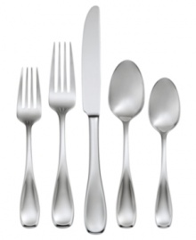 Make a lasting impression at your table with the Voss flatware set from Oneida. Classic tines, bowls and knife blade feed into dramatic teardrop handles with curved, slightly concave tips. Make a lasting impression at your table with the Voss flatware set from Oneida. Classic tines, bowls and knife blade feed into dramatic teardrop handles with curved, slightly concave tips.