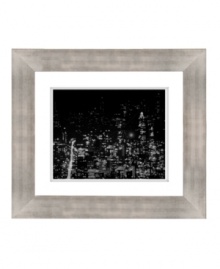 Give grand spaces a big city feel. The New York skyline is a blur of bright lights in this enormous black-and-white print from Lauren Ralph Lauren. With a modern wood frame and white mat. Give grand spaces a big city feel. The New York skyline is a blur of bright lights in this enormous black-and-white print from Lauren Ralph Lauren. With a modern wood frame and white mat.