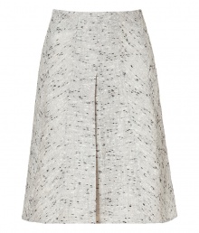 Elegant, A-line skirt made of fine, black and white patterned rayon-cotton blend - Classic silhouette is updated with two feminine pleats at front and back - Knee-length is appropriate for conservative offices and professional events - Pair with blouses, or tanks and a cardigan, and heels or ballet flats Elegant, A-line skirt made of fine, black and white patterned rayon-cotton blend - Classic silhouette is updated with two feminine pleats at front and back - Knee-length is appropriate for conservative offices and professional events - Pair with blouses, or tanks and a cardigan, and heels or ballet flats